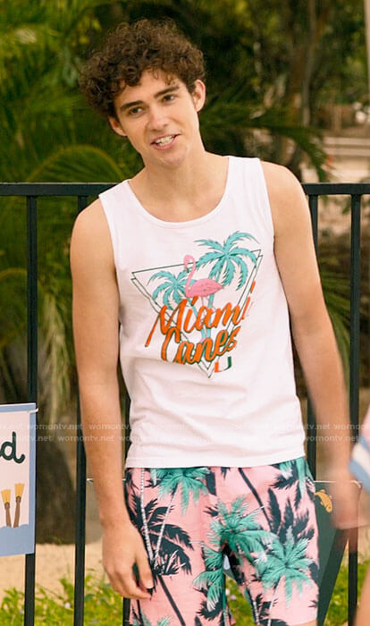 Ricky's Miami Canes tank top on High School Musical The Musical The Series