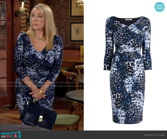 WornOnTV: Nikki’s blue leopard print dress on The Young and the ...