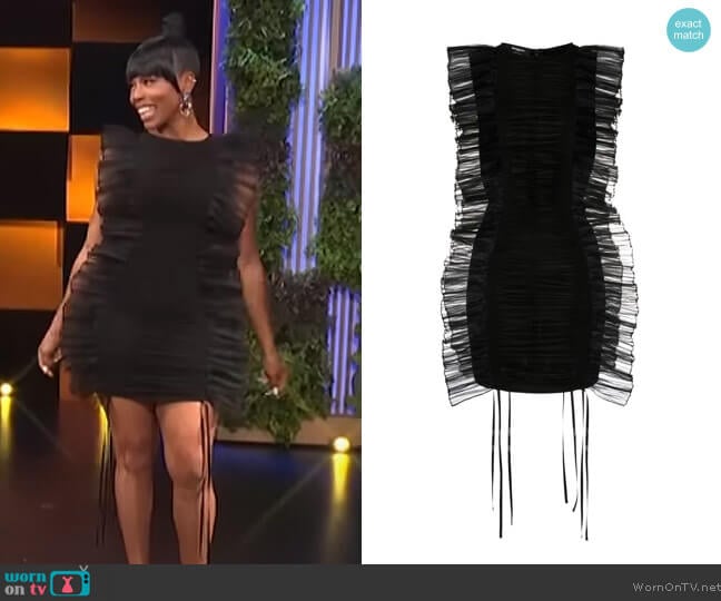 Rochas Ruffle-trim mini dress worn by Brandee Evans on E! News