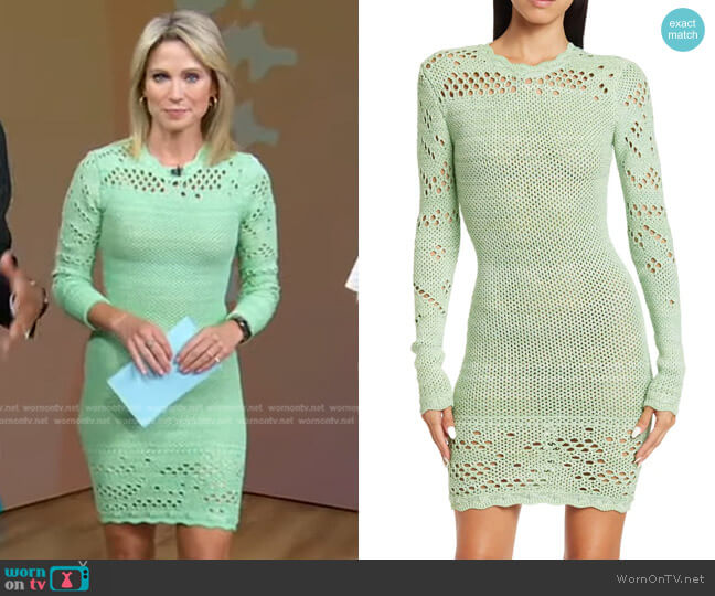 WornOnTV: Amy's green knit mini dress on Good Morning America