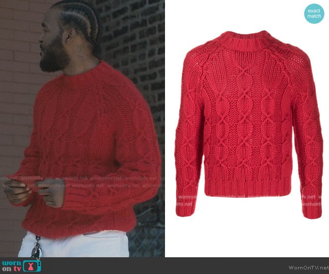 Saint Laurent Cable Knit Jumper worn by Luke James (Luke James) on The Chi