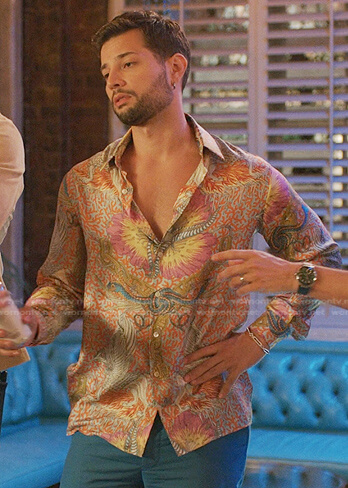 Sam's printed shirt on Dynasty