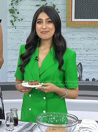 Samah Dada’s green double breasted blazer dress on Today