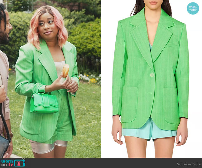 Sandro Hisae Blazer worn by Phoebe (Phoebe Robinson) on Everythings Trash