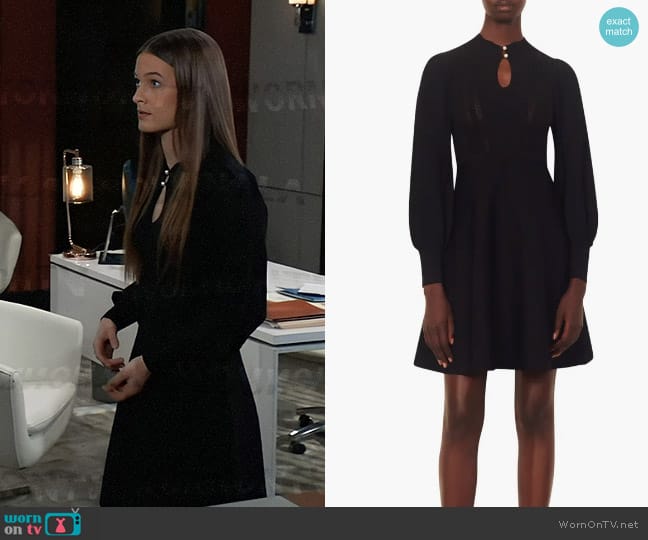 Sandro Louise Statement Long Sleeve Dress worn by Esme (Avery Kristen Pohl) on General Hospital