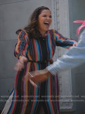 Sara's rainbow stripe shirtdress on All Rise