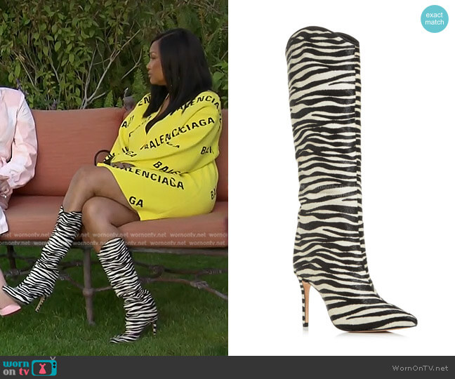 WornOnTV: Garcelle’s yellow Balenciaga logo cardigan on The Real ...