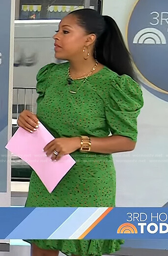 Sheinelle’s green floral dress on Today