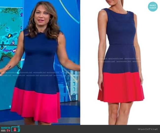 Shoshanna Color Block Dress worn by Ginger Zee on Good Morning America
