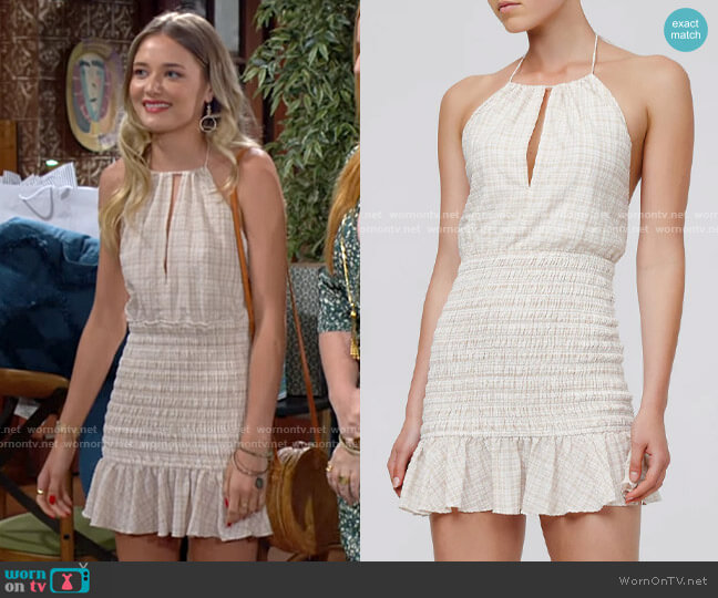 Significant Other Aries Dress in Almond Check worn by Faith Newman (Reylynn Caster) on The Young and the Restless