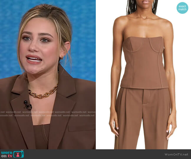 Sir Adrien Strapless Bustier Top worn by Lili Reinhart on Today