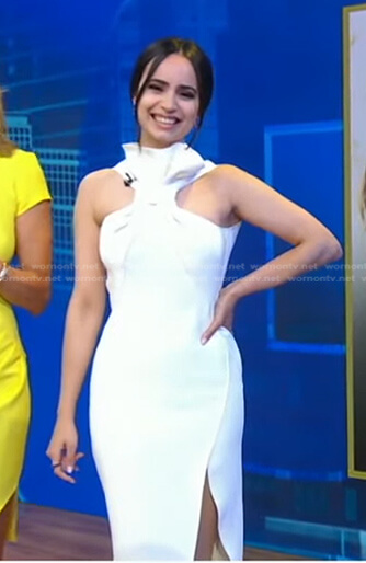 Sofia Carson's white tie front dress on Good Morning America