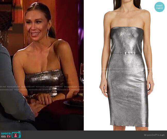 SPRWMN Metallic Leather Tube Dress worn by Gabriela Windey on The Bachelorette