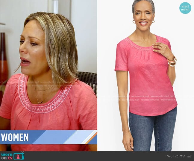 Talbots Smocked Scoop Neck Tee worn by Dylan Dreyer on Today