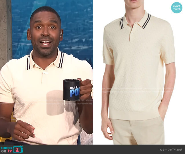 Ted Baker Broch Solid Polo Shirt worn by Justin Sylvester on E! News