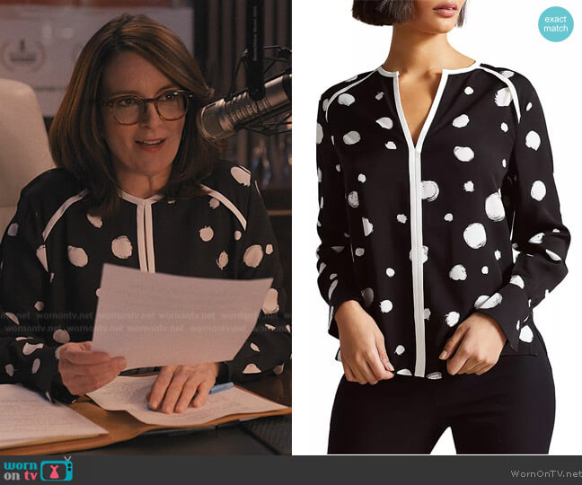 Ted Baker Dulani Spot Print Top worn by (Tina Fey) on Only Murders in the Building