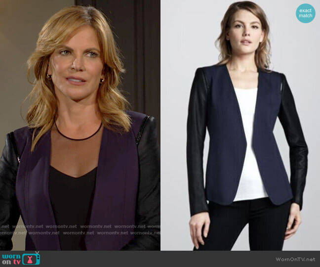 Theory Yaisa Jacket worn by Talia Morgan (Natalie Morales) on The Young and the Restless