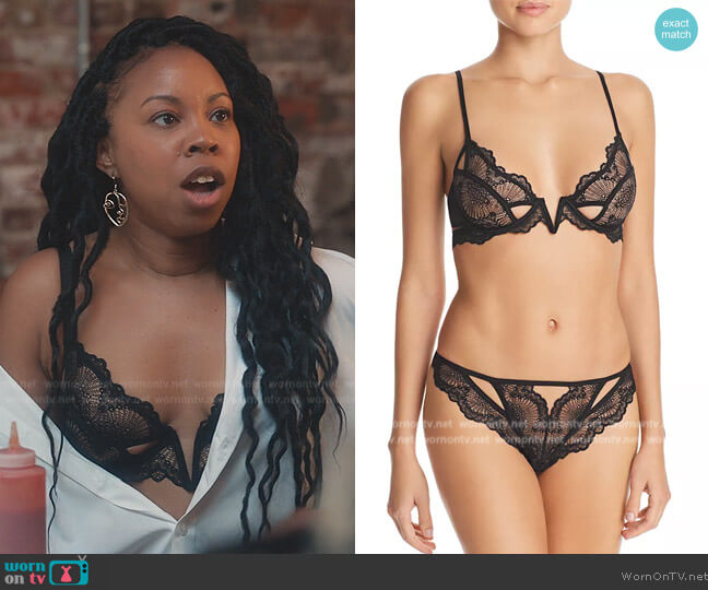 Thistle and Spire Kane V-Wire Lace Bra & Thong worn by Malika ( Toccarra Cash) on Everythings Trash