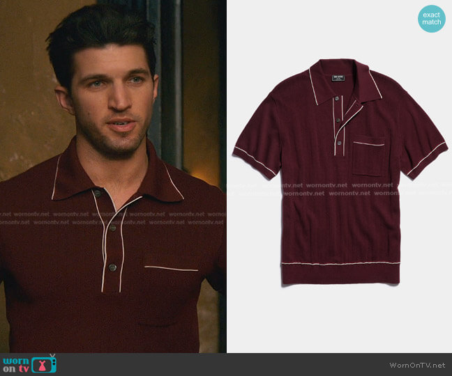 Todd Snyder Italian Cotton Silk Tipped Polo worn by Joaquin Peréz (Bryan Craig) on Good Trouble