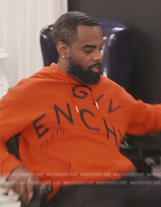 Tucker's red Givenchy logo hoodie on The Real Housewives of Atlanta
