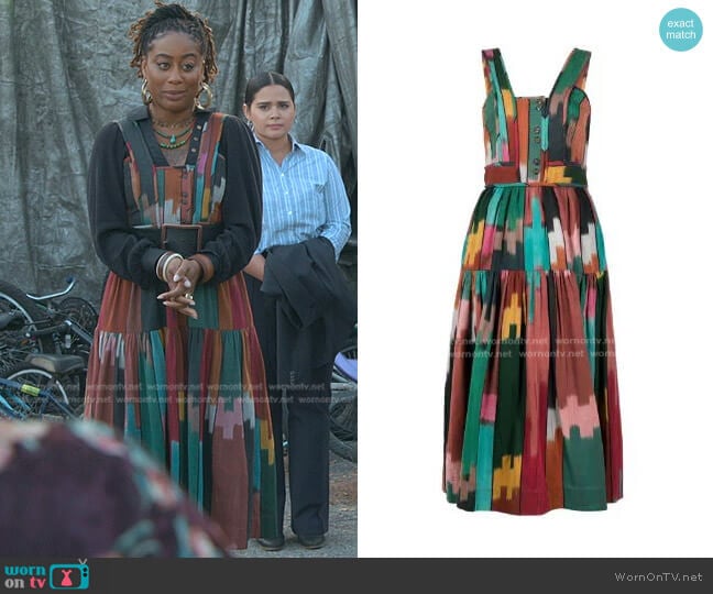 Ulla Johnson Varda Midi Dress worn by Malika Williams (Zuri Adele) on Good Trouble