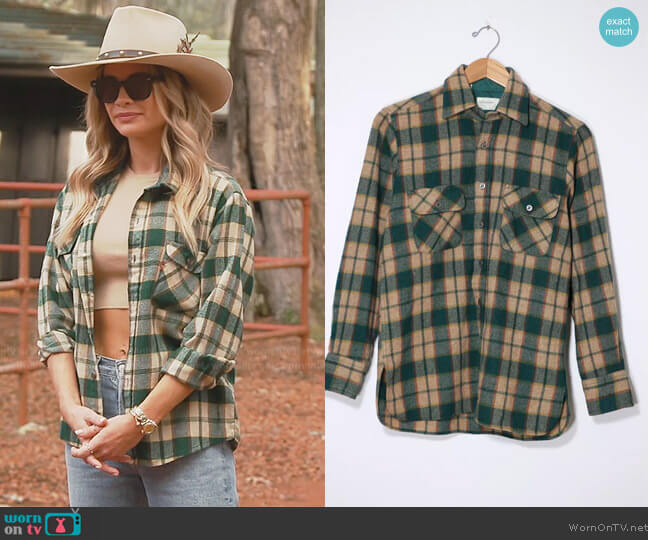 Urban Outfitters Vintage Wool Plaid Work Shirt worn by Naomie Olindo on Southern Charm