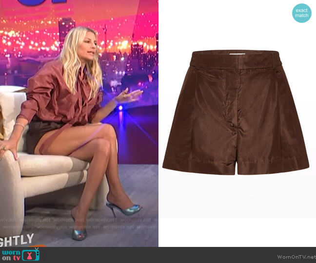 Valentino Taffeta Mini Shorts worn by Morgan Stewart on E! News