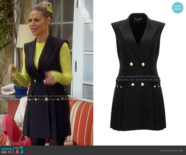 Versace Double-Breasted Crepe Tuxedo Mini Dress worn by Dorit Kemsley on The Real Housewives of Beverly Hills