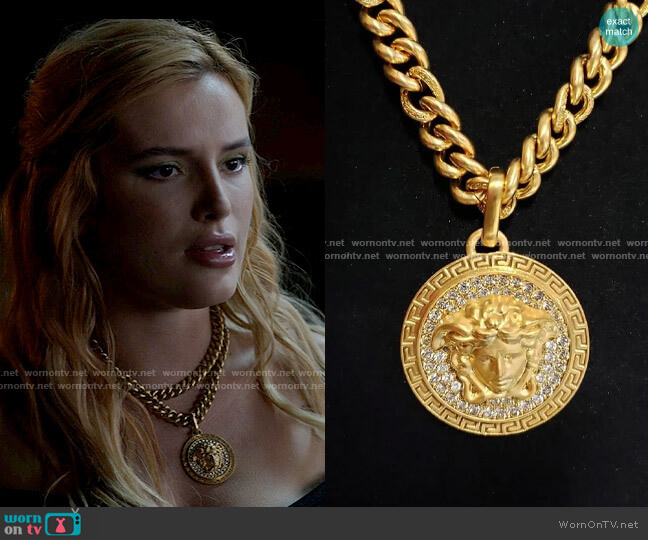 Versace Medusa Pendant Necklace worn by Marci (Bella Thorne) on American Horror Stories