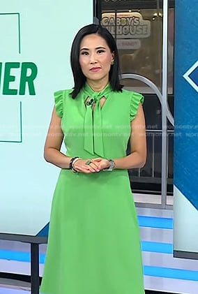 Vicky’s green tie neck dress on Today