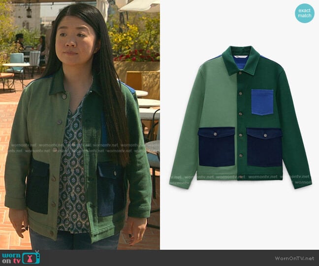 Zara Colorblock Jacket worn by Alice Kwan (Sherry Cola) on Good Trouble