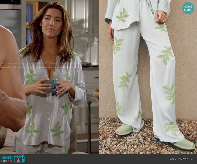 WornOnTV: Steffy's leaf embroidered pajamas on The Bold and the