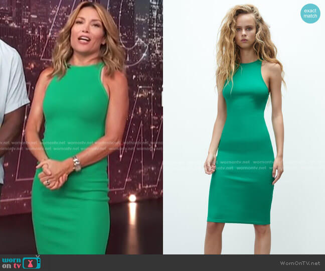 WornOnTV: Kit’s green sleeveless dress on Access Hollywood | Kit Hoover ...