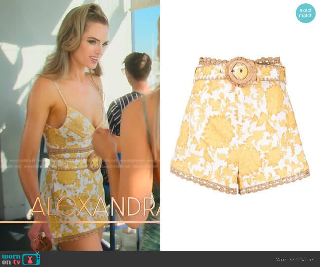 Zimmermann Postcard High Waisted Shorts worn by Alexandra Jarvis (Alexandra Jarvis) on Selling the OC