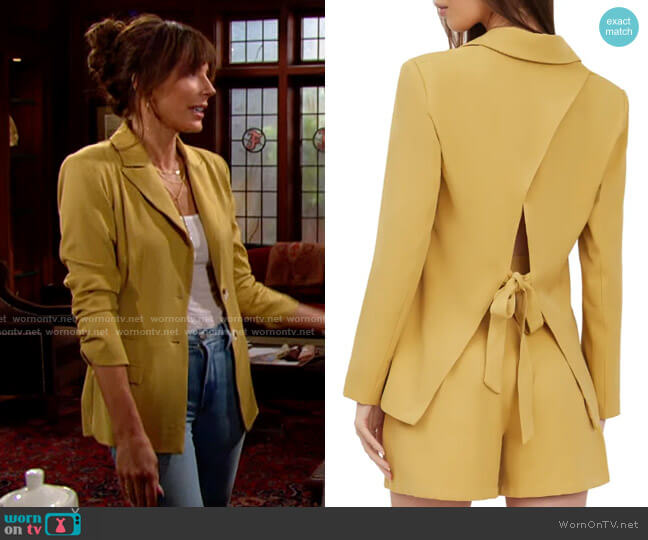4th & Reckless Tamiko Tie Back Blazer worn by Taylor Hayes (Krista Allen) on The Bold and the Beautiful