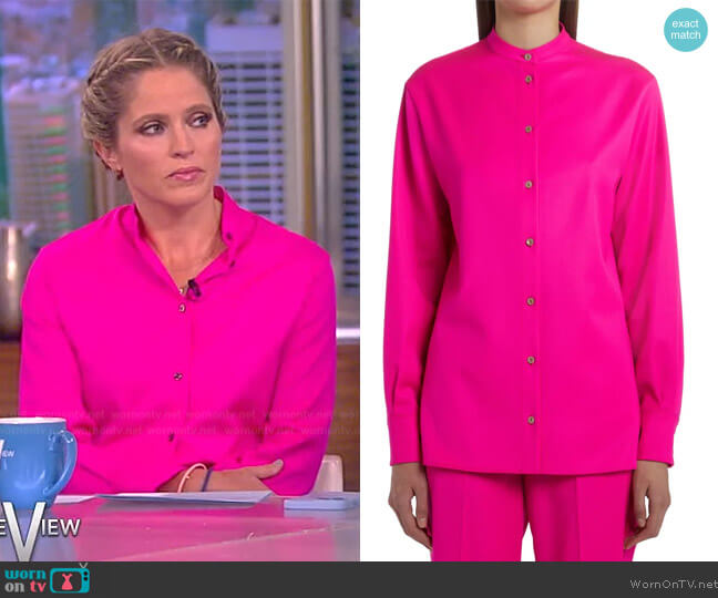 Agnona Wool Gabardine Button-Up Shirt worn by Sara Haines on The View