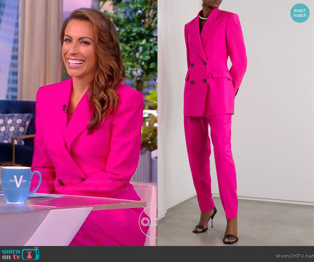 Alexander McQueen Double-breasted wool blazer and Pants worn by Alyssa Farah Griffin on The View