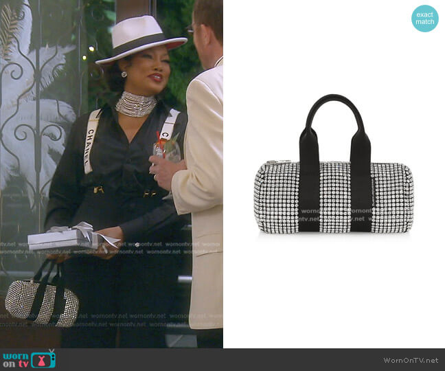 Alexander Wang Mini Cruiser Crystal Duffle worn by Garcelle Beauvais on The Real Housewives of Beverly Hills