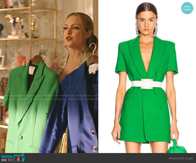 Area Bonded Short Sleeve Blazer Dress worn by Fallon Carrington (Elizabeth Gillies) on Dynasty