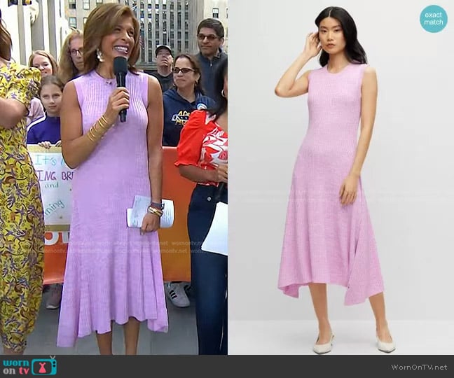 Boss Slim-Fit Sleeveless Dress worn by Hoda Kotb on Today