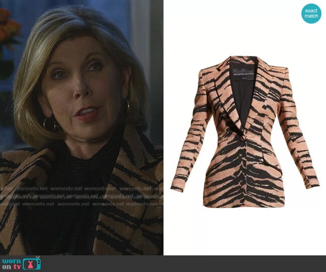 WornOnTV: Diane’s brown tiger stripe blazer on The Good Fight ...