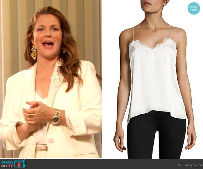 Cami NYC Racer Silk Charmeuse Camisole worn by Drew Barrymore on The Drew Barrymore Show