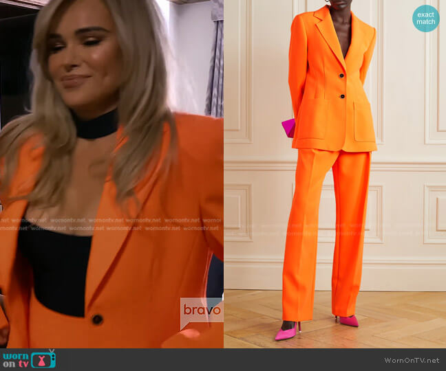 Christopher John Rogers Crepe Blazer worn by Diana Jenkins on The Real Housewives of Beverly Hills