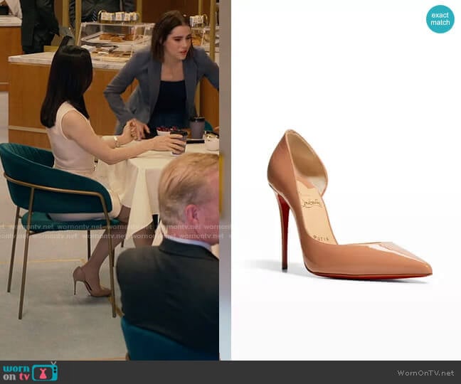 Chrstian Louboutin Iriza 100 D'Orsay Pumps worn by Ingrid Yun (Arden Cho) on Partner Track