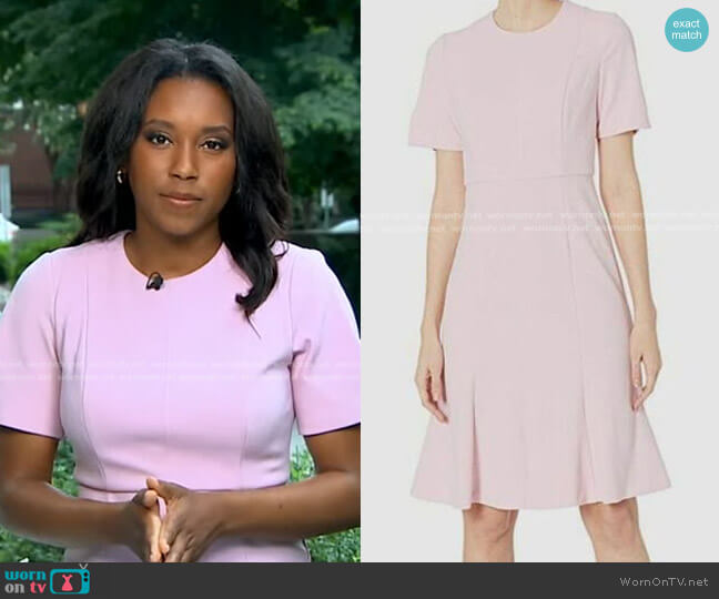 WornOnTV: Rachel’s pink split short sleeve dress on Good Morning ...