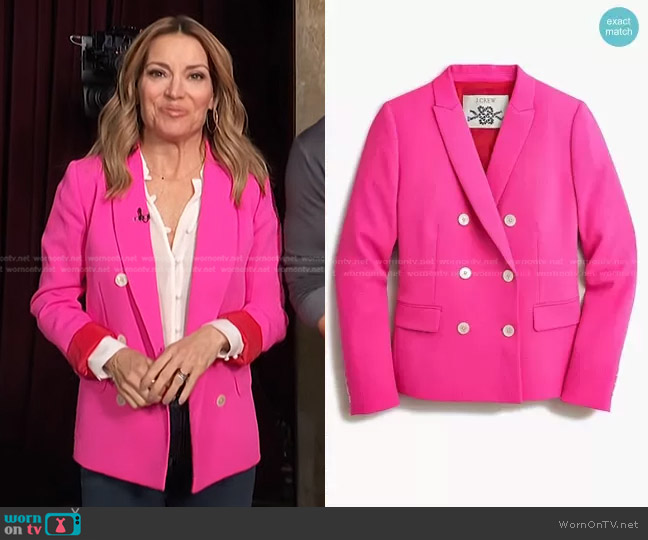 Double Breasted Blazer by J. Crew worn by Kit Hoover on Access Hollywood