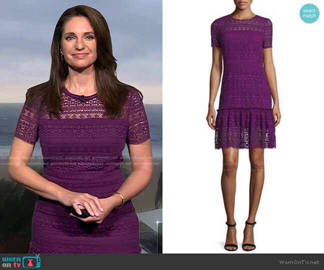 Elie Tahari Jacey Crochet Lace A-Line Dress worn by Maria Larosa on Today