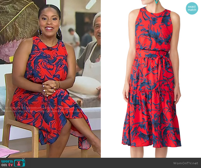 Slate & Willow Floral Midi Dress worn by Sheinelle Jones on Today