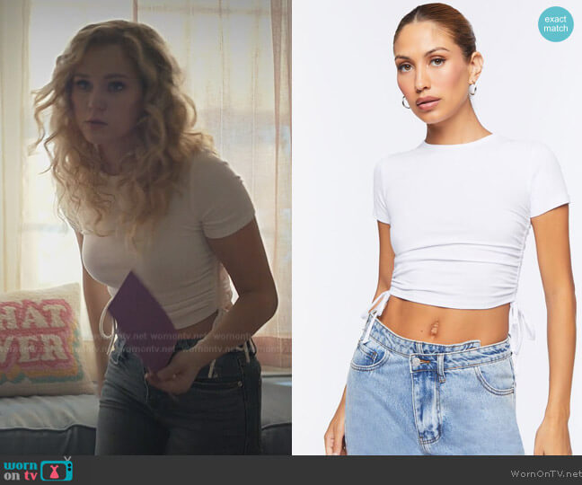 Forever 21 Ruched Drawstring Cropped Tee worn by Courtney Whitemore (Brec Bassinger) on Stargirl