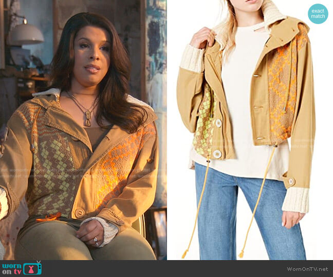 Free People Reno Boho Hooded Jacket worn by Jazmin Martinez (Hailie Sahar) on Good Trouble